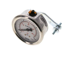 Manomètre à glycérine G1/4 raccord arrière -1 à 15 bar 63mm WIKA
