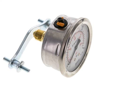 Manomètre à glycérine G1/4 raccord arrière -1 à 15 bar 63mm WIKA