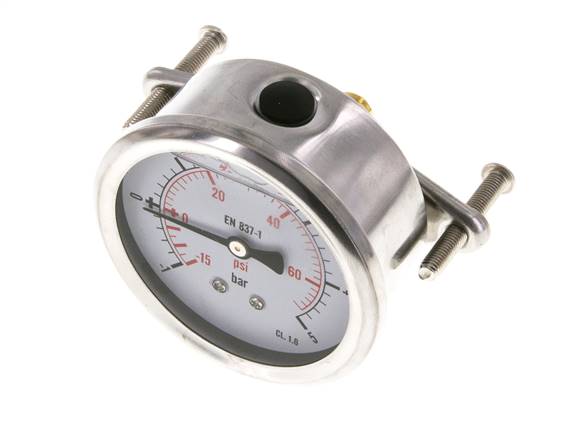Manomètre à glycérine G1/4 raccord arrière -1 à 5 bar 63mm