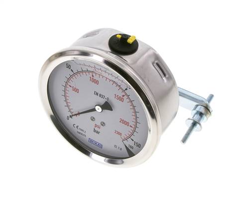 Manomètre à glycérine G1/2 raccord arrière 0 à 160 bar 100mm WIKA