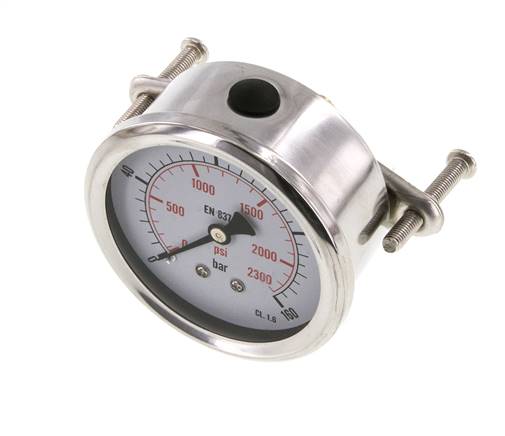 Manomètre à glycérine G1/4 raccord arrière 0 à 160 bar 63mm