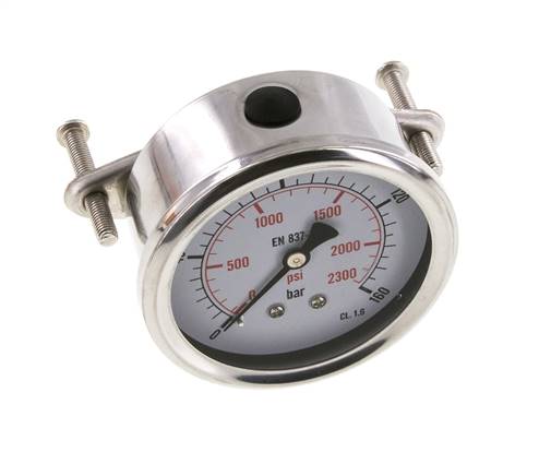Manomètre à glycérine G1/4 raccord arrière 0 à 160 bar 63mm