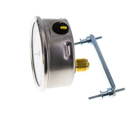 Manomètre à glycérine G1/2 raccord arrière 0 à 16 bar 100mm WIKA