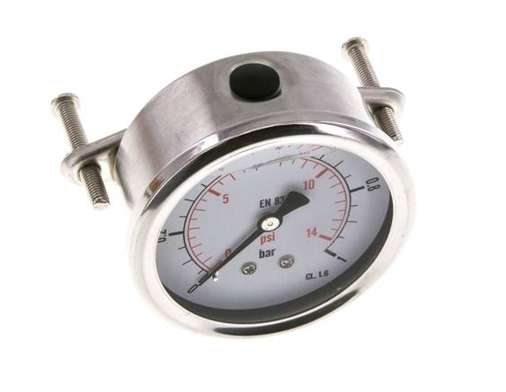 Manomètre à glycérine G1/4 raccord arrière 0 à 1 bar 63mm