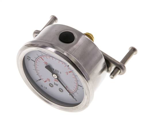 Manomètre à glycérine G1/4 raccord arrière -1 à 0 bar 63mm