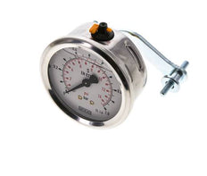 Manomètre à glycérine G1/4 raccord arrière 0 à 1 bar 63mm WIKA