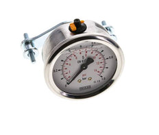 Manomètre à glycérine G1/4 raccord arrière 0 à 1 bar 63mm WIKA