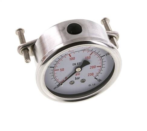 Manomètre à glycérine G1/4 raccord arrière 0 à 16 bar 63mm