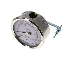 Manomètre à glycérine G1/2 raccord arrière -1 à 9 bar 100mm WIKA