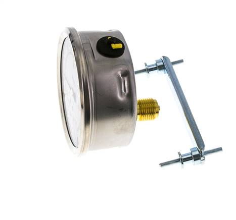 Manomètre à glycérine G1/2 raccord arrière -1 à 9 bar 100mm WIKA