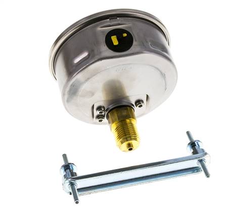 Manomètre à glycérine G1/2 raccord arrière -1 à 9 bar 100mm WIKA