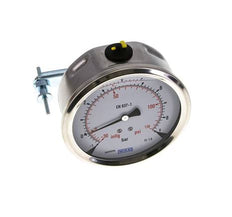 Manomètre à glycérine G1/2 raccord arrière -1 à 9 bar 100mm WIKA
