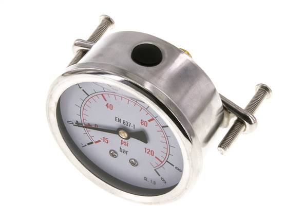 Manomètre à glycérine G1/4 raccord arrière -1 à 9 bar 63mm
