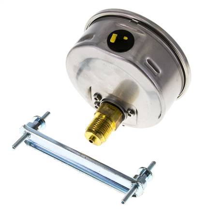 Manomètre à glycérine G1/2 raccord arrière 0 à 2,5 bar 100mm WIKA
