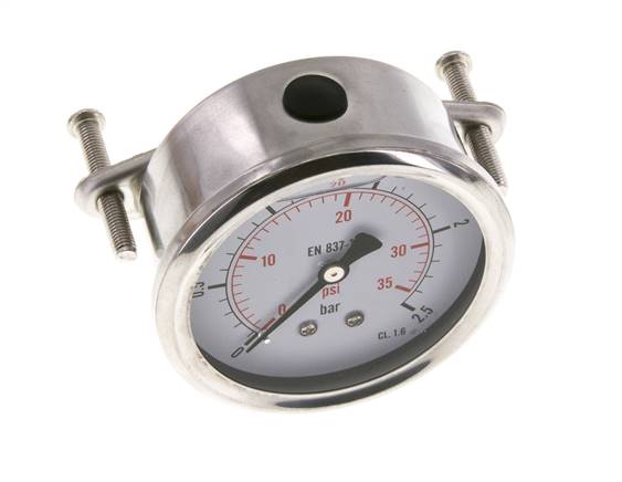 Manomètre à glycérine G1/4 raccord arrière 0 à 2,5 bar 63mm