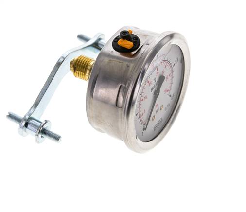 Manomètre à glycérine G1/4 raccord arrière 0 à 2,5 bar 63mm WIKA