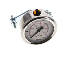 Manomètre à glycérine G1/4 raccord arrière 0 à 2,5 bar 63mm WIKA