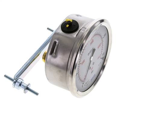 Manomètre à glycérine G1/2 raccord arrière 0 à 250 bar 100mm WIKA