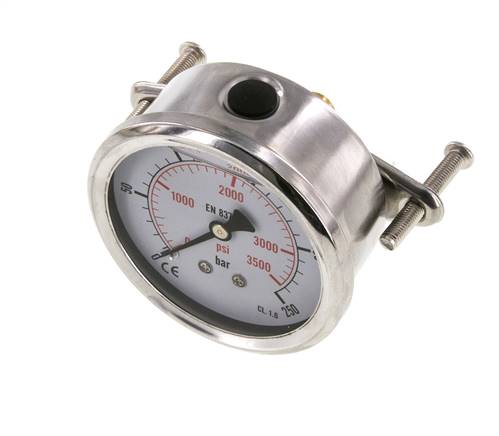 Manomètre à glycérine G1/4 raccord arrière 0 à 250 bar 63mm