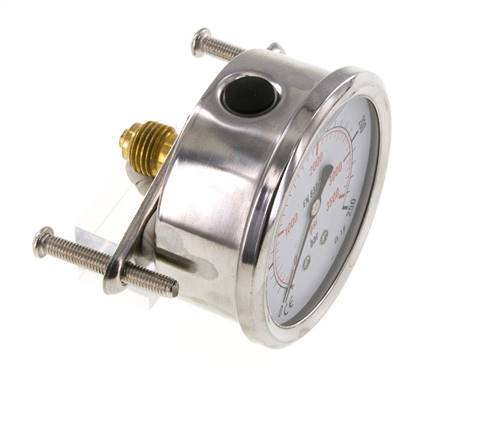 Manomètre à glycérine G1/4 raccord arrière 0 à 250 bar 63mm