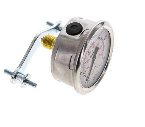 Manomètre à glycérine G1/4 raccord arrière 0 à 250 bar 63mm WIKA