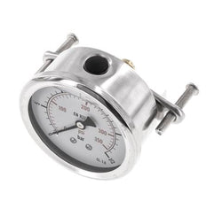 Manomètre à glycérine G1/4 raccord arrière 0 à 25 bar 63mm