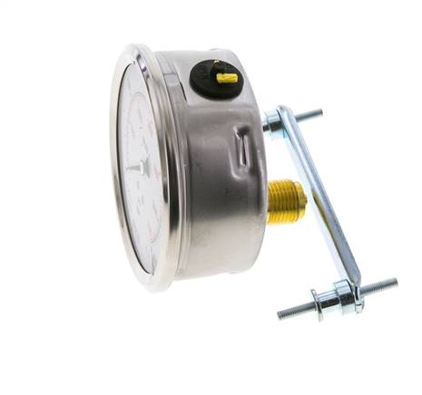 Manomètre à glycérine G1/2 raccord arrière 0 à 400 bar 100mm WIKA
