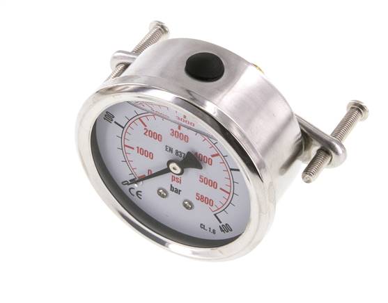Manomètre à glycérine G1/4 raccord arrière 0 à 400 bar 63mm