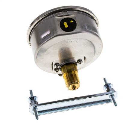 Manomètre à glycérine G1/2 raccord arrière 0 à 40 bar 100mm WIKA