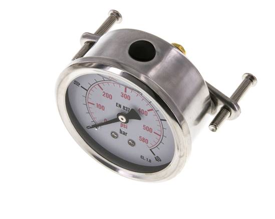 Manomètre à glycérine G1/4 raccord arrière 0 à 40 bar 63mm