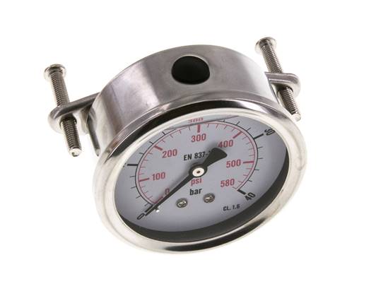 Manomètre à glycérine G1/4 raccord arrière 0 à 40 bar 63mm