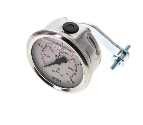 Manomètre à glycérine G1/4 raccord arrière 0 à 40 bar 63mm WIKA