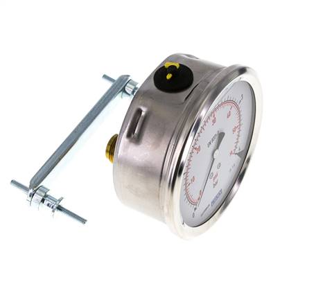Manomètre à glycérine G1/2 raccord arrière 0 à 4 bar 100mm WIKA