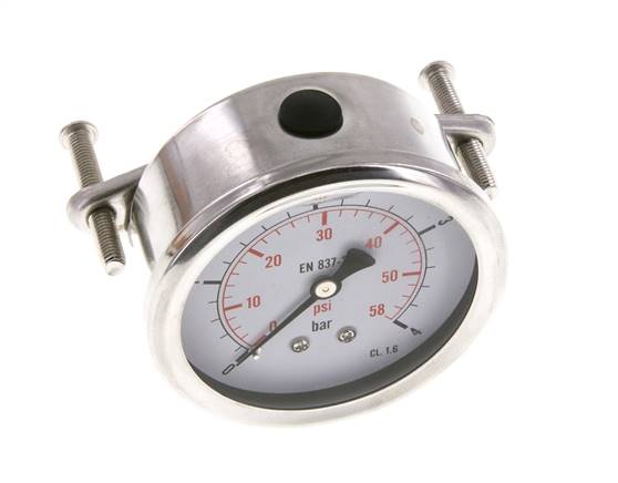 Manomètre à glycérine G1/4 raccord arrière 0 à 4 bar 63mm