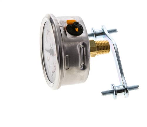 Manomètre à glycérine 1/2 NPT raccord arrière 0 à 4 bar 63mm WIKA