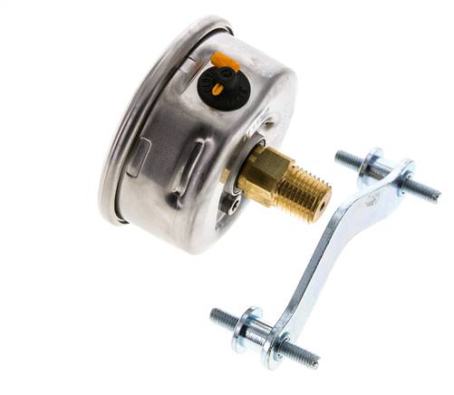 Manomètre à glycérine 1/2 NPT raccord arrière 0 à 4 bar 63mm WIKA