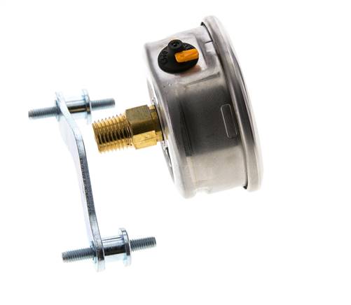 Manomètre à glycérine 1/2 NPT raccord arrière 0 à 4 bar 63mm WIKA