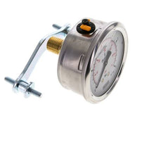 Manomètre à glycérine 1/2 NPT raccord arrière 0 à 4 bar 63mm WIKA