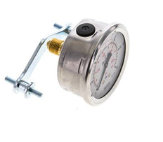 Manomètre à glycérine G1/4 raccord arrière 0 à 60 bar 63mm WIKA