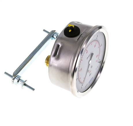 Manomètre à glycérine G1/2 raccord arrière 0 à 6 bar 100mm WIKA