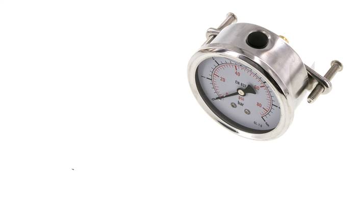Manomètre à glycérine G1/4 raccord arrière 0 à 6 bar 63mm