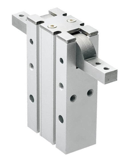 D10 mm 2-Jaw 180 deg Angular Double Acting Pneumatic Gripper Standard Through Hole Jaws