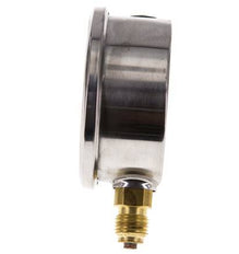 -1..0 Bar (-15..0 psi) Manomètre à glycérine inférieur Acier inoxydable/laiton 63 mm Classe 1.6