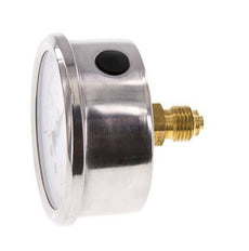 -1..0.6 Bar (-15..9 psi) Glycerin Pressure Gauge Rear Stainless steel/Brass 63 mm Class 1.6