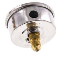 -1..0.6 Bar (-15..9 psi) Glycerin Pressure Gauge Rear Stainless steel/Brass 63 mm Class 1.6