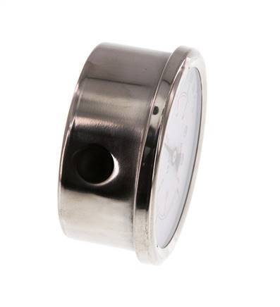 -1..0.6 Bar (-15..9 psi) Manomètre à glycérine inférieur Acier inoxydable/laiton 63 mm Classe 1.6