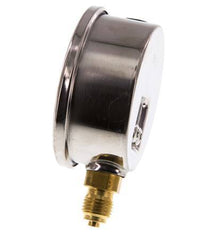 -1..0.6 Bar (-15..9 psi) Manomètre à glycérine inférieur Acier inoxydable/laiton 63 mm Classe 1.6
