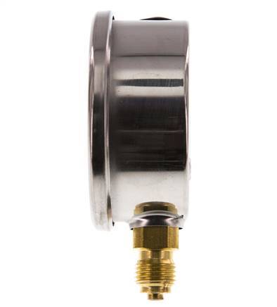 -1..15 Bar (-15..218 psi) Manomètre à glycérine inférieur Acier inoxydable/laiton 63 mm Classe 1.6