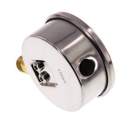 -1..15 Bar (-15..218 psi) Manomètre à glycérine inférieur Acier inoxydable/laiton 63 mm Classe 1.6