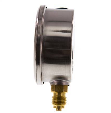 -1..1.5 Bar (-15..22 psi) Manomètre à glycérine inférieur Acier inoxydable/laiton 63 mm Classe 1.6